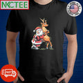 Top Cartoon Santa Claus with Reindeer cool shirt