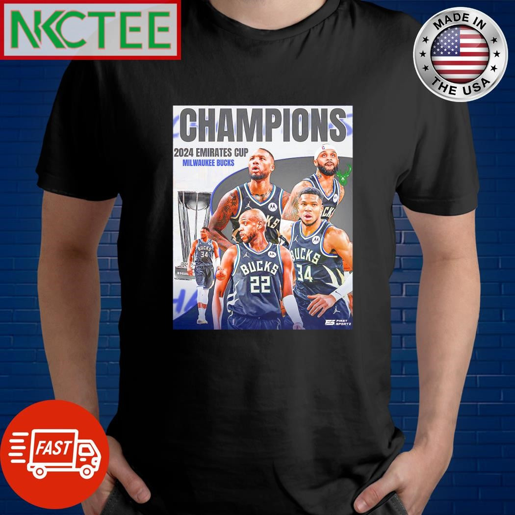 Top Champions 2024 Emirates cup Milwaukee Bucks shirt