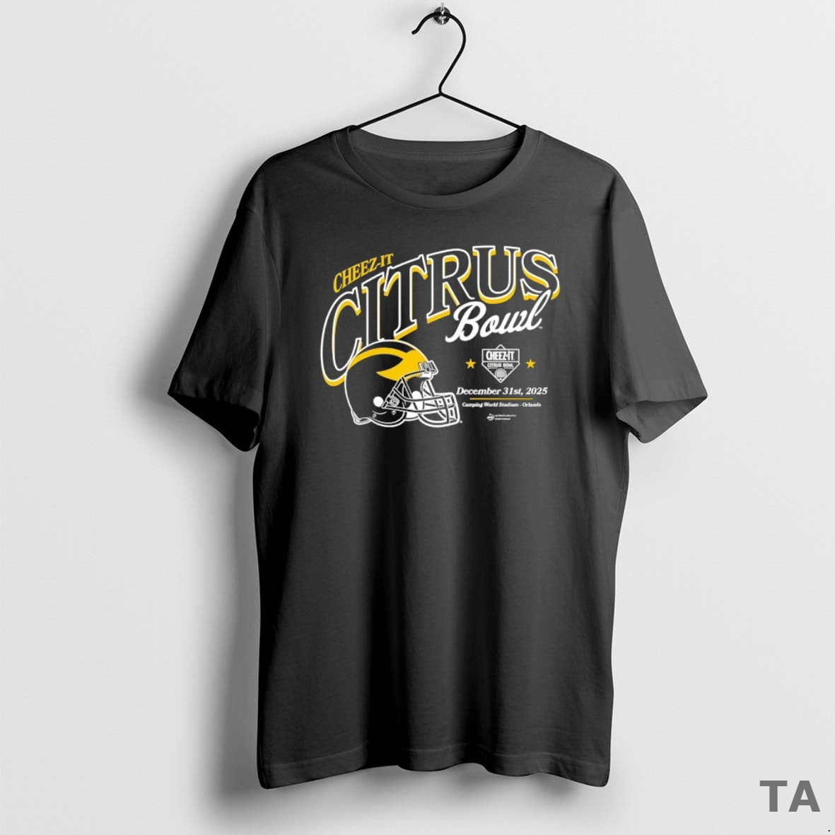 Top Cheez It Citrus Bowl 2025 Michigan Wolverines Football Helmet T Shirt Sweater Hoodie, Sweatshirt | PureTeeCo.com