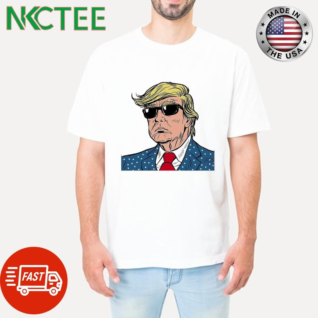 Top Donald Trump 2024 vest sunglasses paint shirt