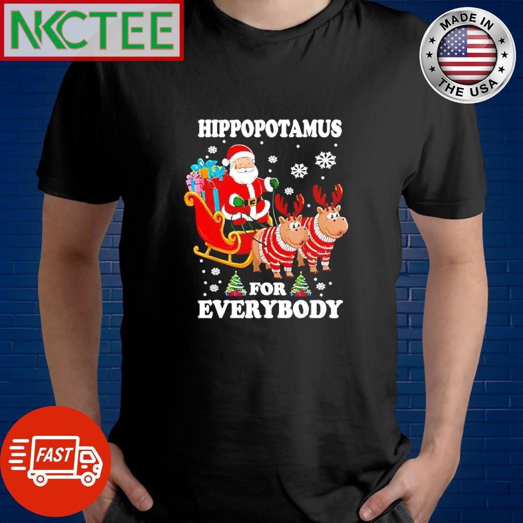 Top Hippopotamus for everybody Christmas Santa Hippo Moo Deng snow shirt