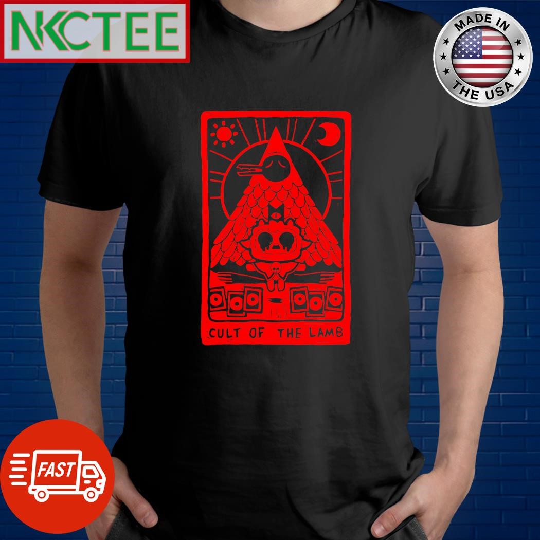 Top Hot Topic Cult of The Lamb Tarot Card shirt