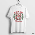 Top Just A Girl Who Loves Christmas Cocoa Circle T Shirt Sweater Hoodie, Sweatshirt | PureTeeCo.com