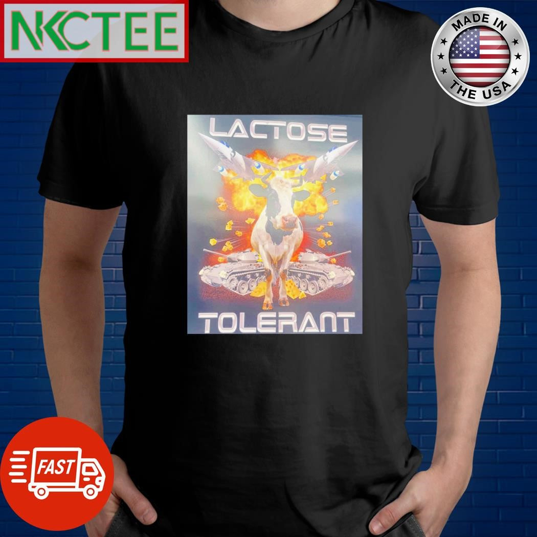 Top Lactose Tolerant fighter tank cow shirt