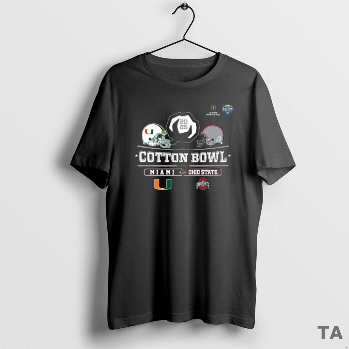 Top Miami Vs Ohio State 2025 Cotton Bowl Helmet Logo December 31 T Shirt Sweater Hoodie, Sweatshirt | PureTeeCo.com