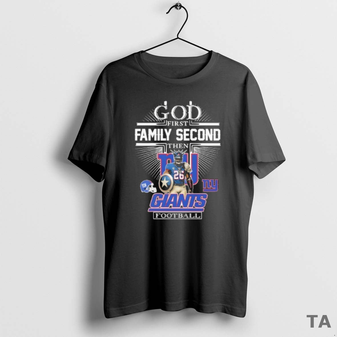 Top New York Giants Football God First Family Second Then Mascot T Shirt Sweater Hoodie, Sweatshirt | PureTeeCo.com
