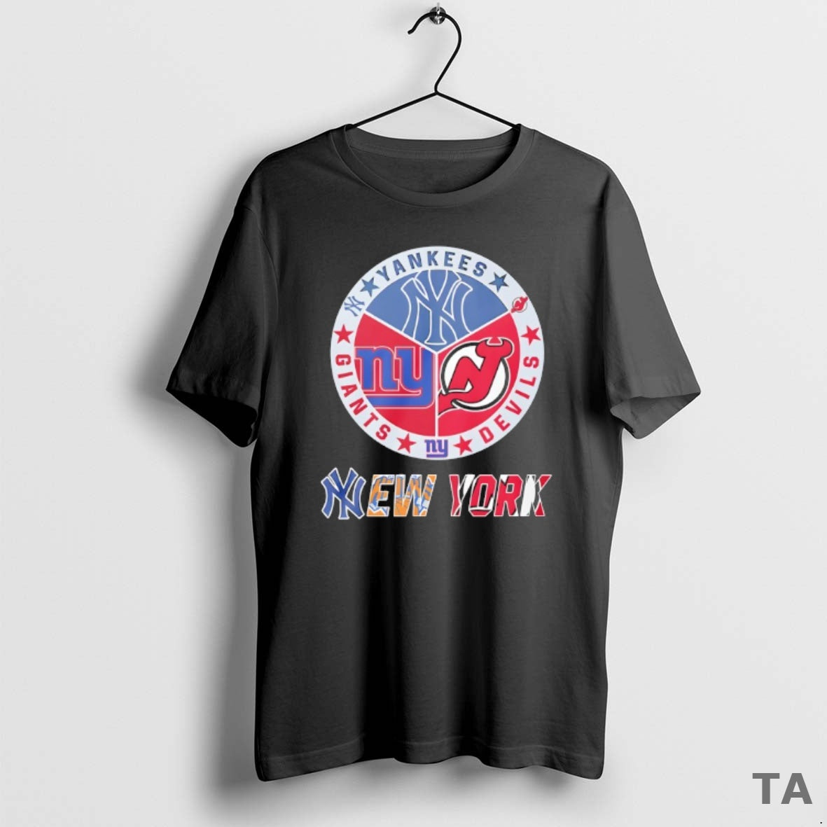 Top New York Yankees New York Giants And New Jersey Devils Mashup Logo T-Shirts, Hoodie, Sweatshirt | PureTeeCo.com