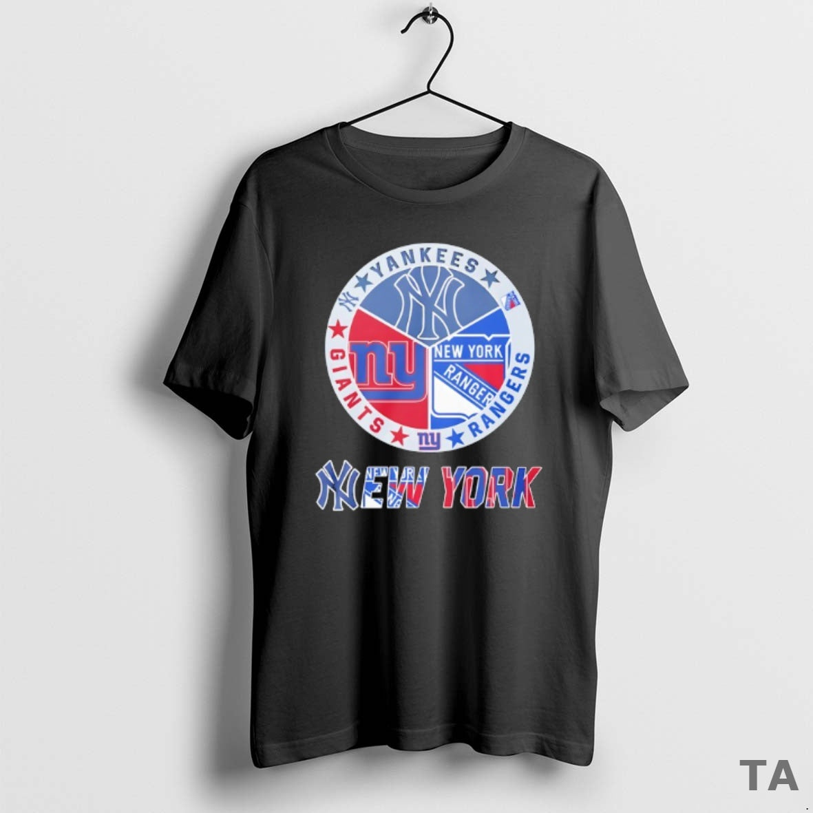 Top New York Yankees New York Rangers New York Giants Mashup Logo T Shirt Sweater Hoodie, Sweatshirt | PureTeeCo.com