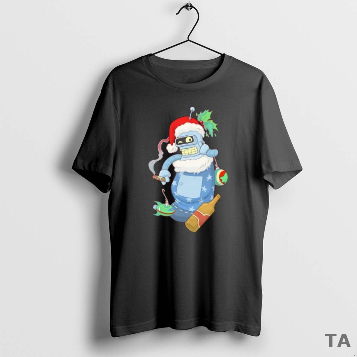 Top Stocking Stuffer Bendy Holding Cigar Merry Christmas T Shirt Sweater Hoodie, Sweatshirt | PureTeeCo.com