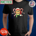 Top Yo Ho Ho Ho skull Santa hat stick candy Christmas shirt