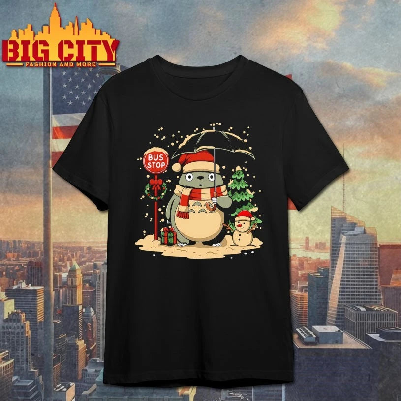 Totoro Winter Bus Stop christmas shirt