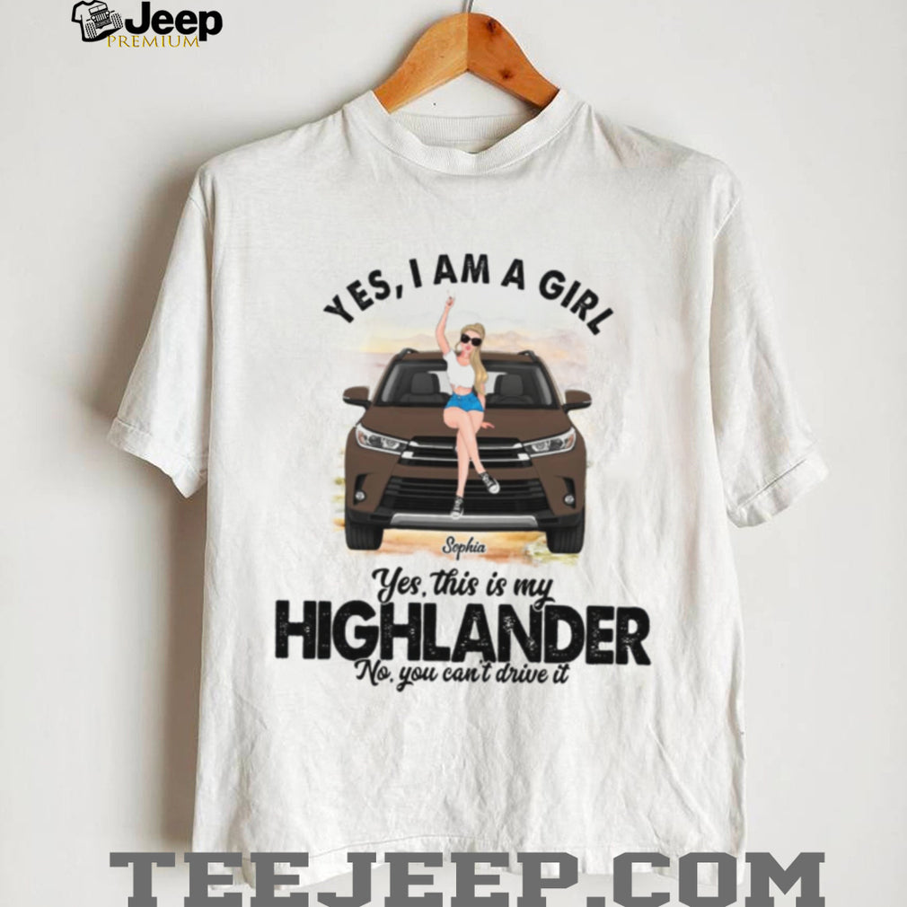 Toyota Highlander Girl Vehicle Owner Custom Name Shirt