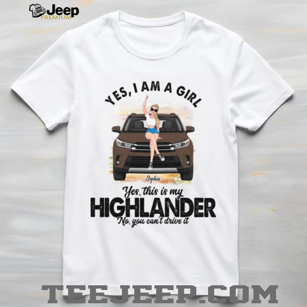 Toyota Highlander Girl Vehicle Owner Custom Name Shirt