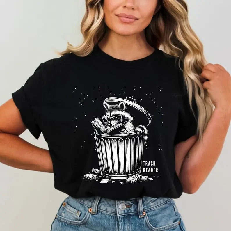 Trash Reader Raccoon - Book Quote Shirt - Dark Romance Novel Fan Hoodie, Sweatshirt | PureTeeCo.com