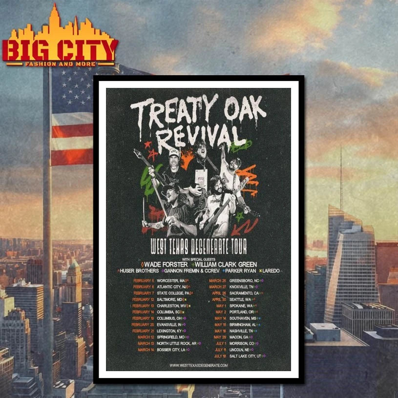 Treaty Oak Revival 2026 West Texas Degenerate Tour Poster shirt