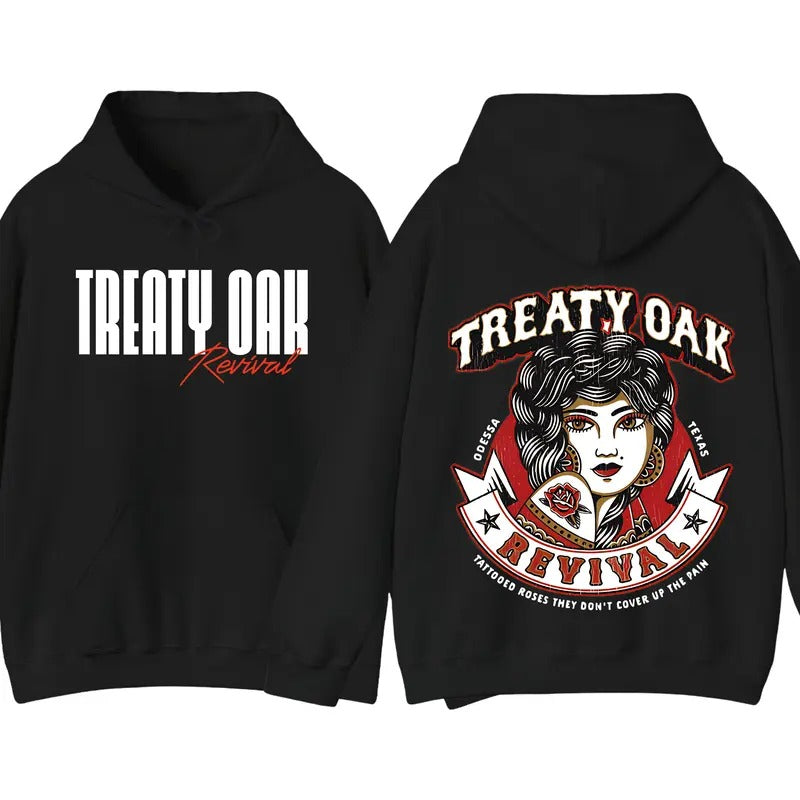 Treaty Oak Revival Shirt Hoodie, Featuring A Bold Treaty Oak Revival Devil Girl Design, Perfect For Those Who Love Music,...