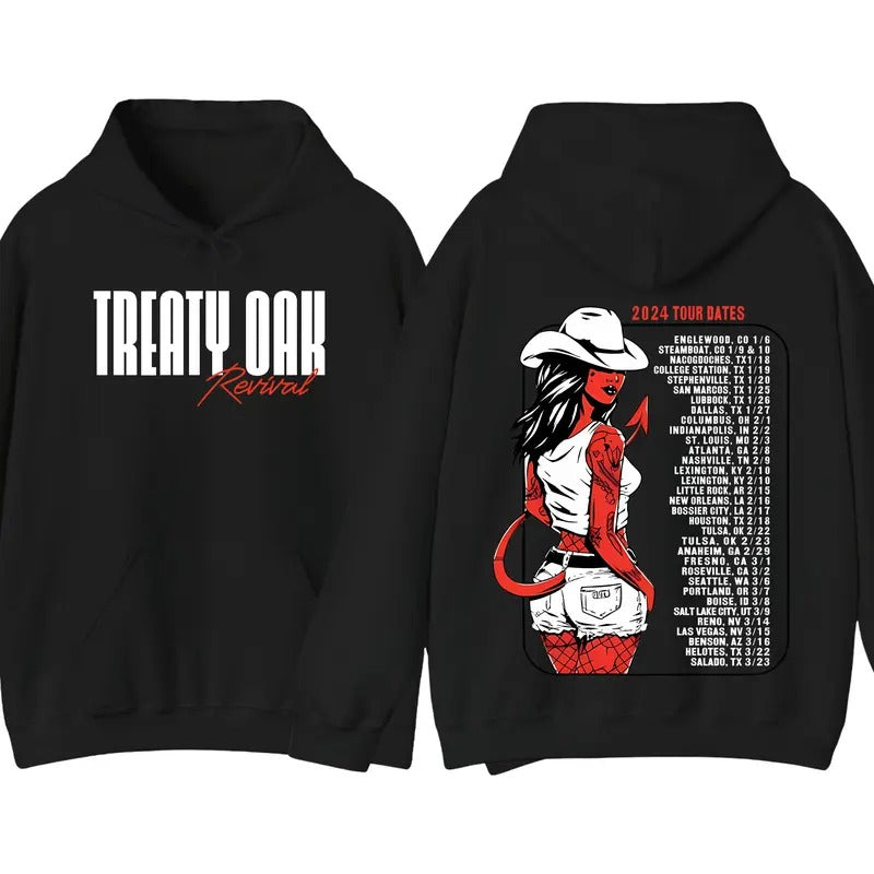 Treaty Oak Revival Tour 2024 Hoodie, Fan Gift Ideas T-Shirts, Sweatshirt | PureTeeCo.com