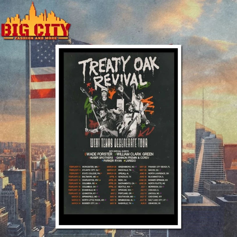 Treaty Oak Revival West Texas Degenerate 2026 Shows Poster shirt