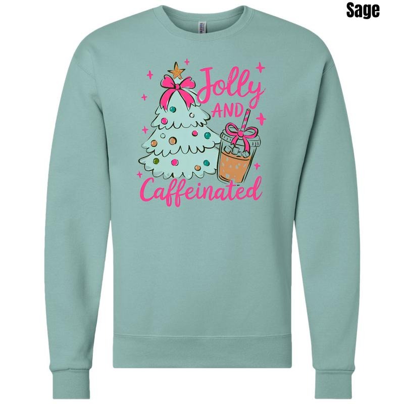 Tree Jolly & Caffeinated Sweatshirt 'NLB' T-Shirts, Hoodie | PureTeeCo.com