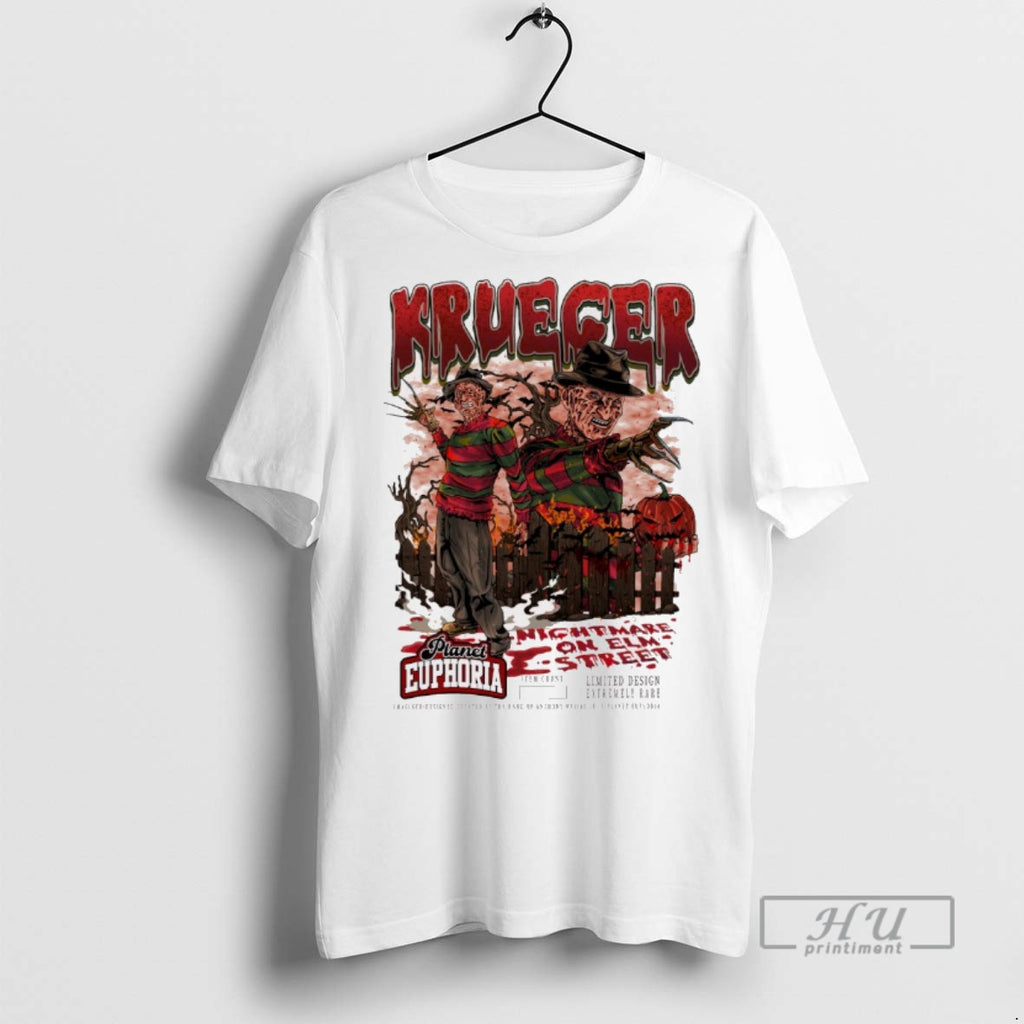 Trending Fk Halloween Krueger Nightmare On Elm Street Planet Euphoria Artwork 2025 T Shirt