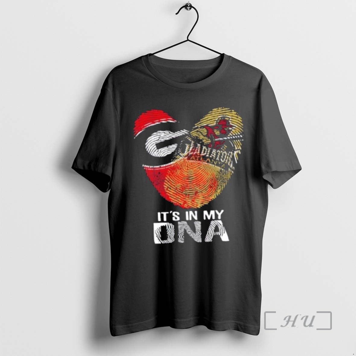 Trending Georgia City Sports Bulldogs X Atlanta Gladiator Its In My Dna Fingerprint Heart Premium T-Shirts, Hoodie,...
