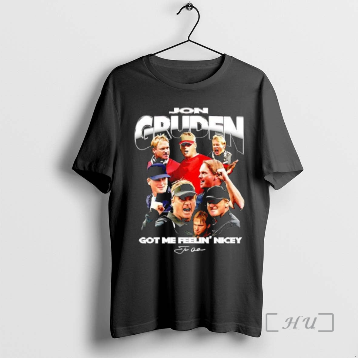 Trending Jon Gruden And Coach Gruden Got Me Feelin Nicey Signature Premium T Shirts Sweater Hoodie, Sweatshirt