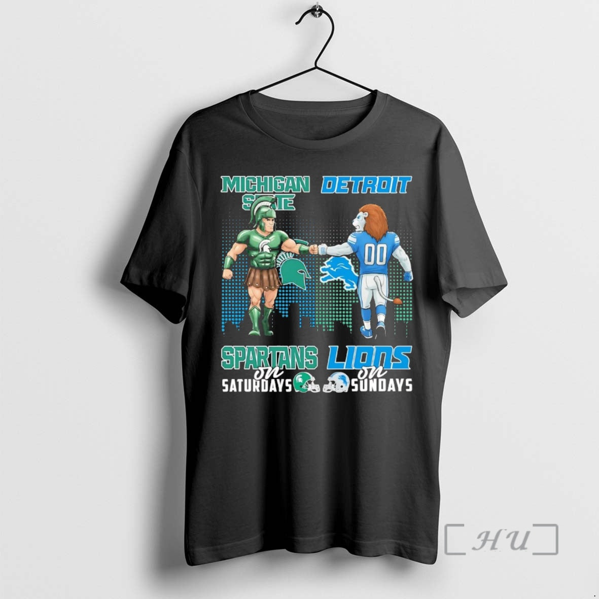 Trending Michigan State Spartans On Saturdays Detroit Lions On Sundays Mascot Premium T Shirts Sweater Hoodie, Sweatshirt