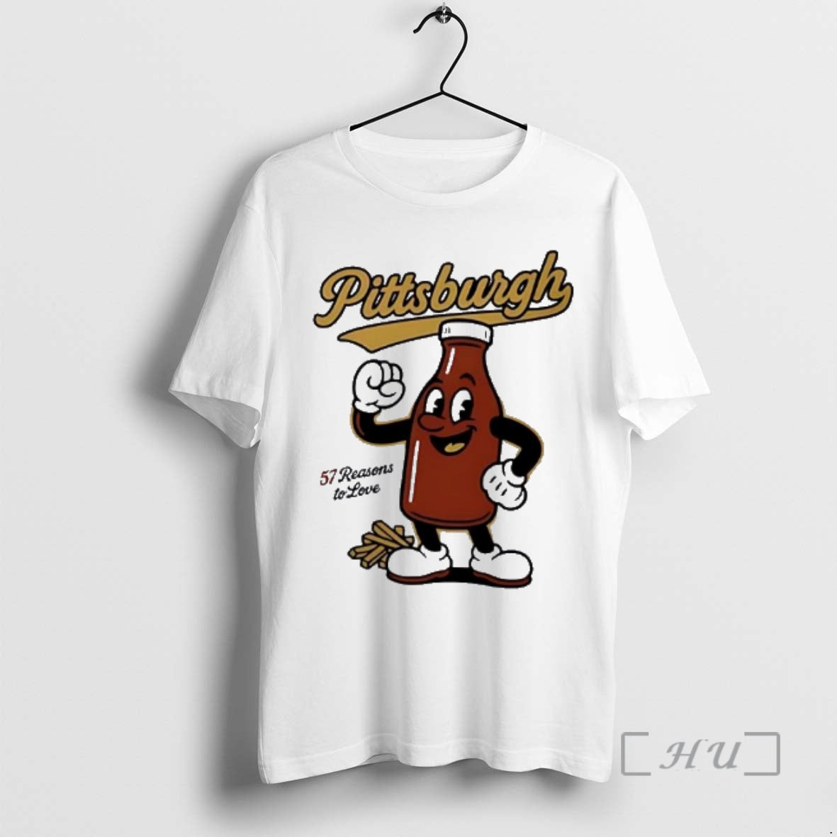 Trending Pittsburgh 57 Ketchup Bottle Mascot Funny T-Shirts, Hoodie, Sweatshirt | PureTeeCo.com