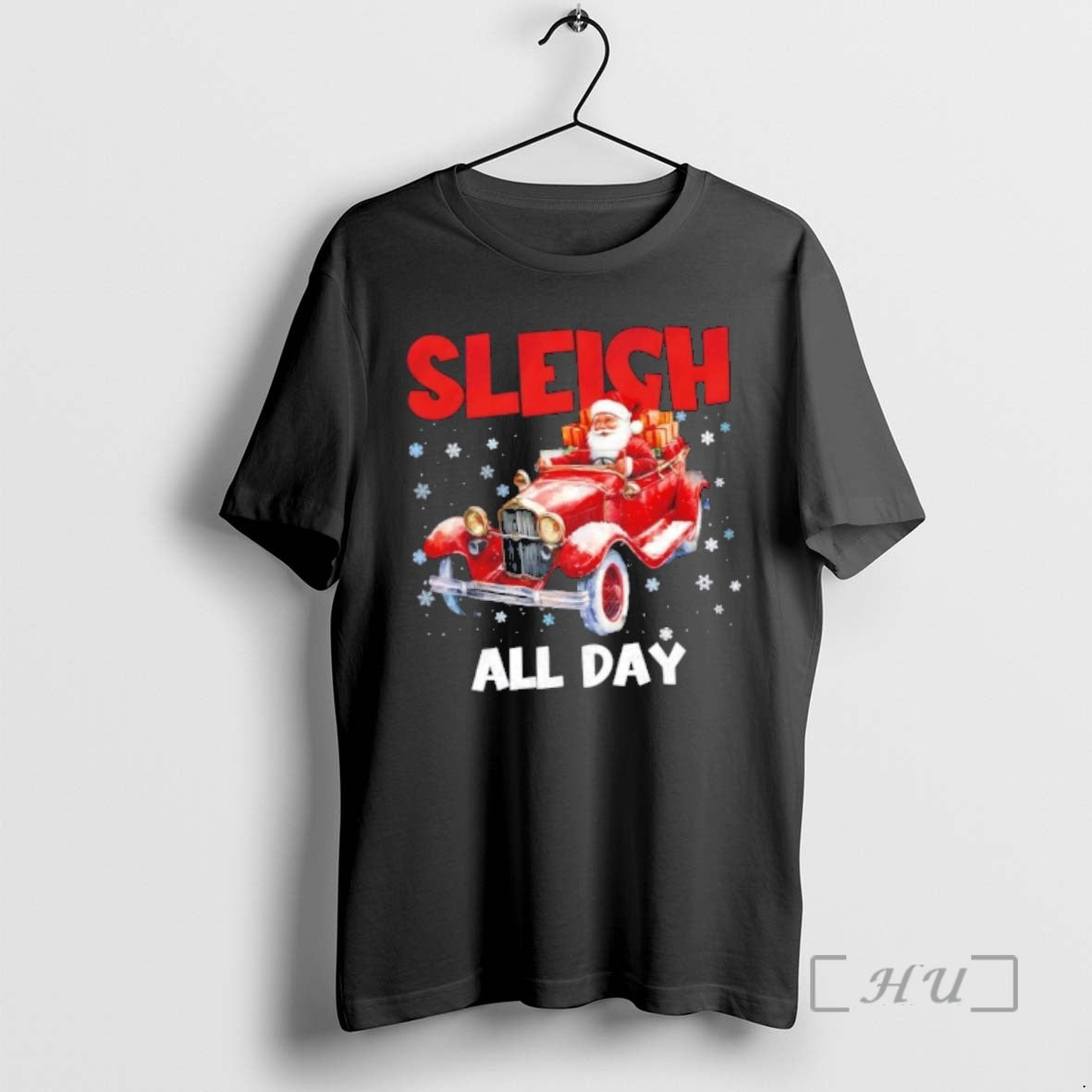 Trending Santa Claus Driving Car Sleigh All Day Vintage Christmas T-Shirts, Hoodie, Sweatshirt | PureTeeCo.com