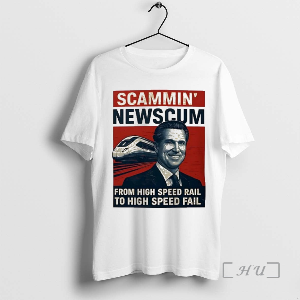 Trending Scammin Newscum Parody From High Speed Rail To High Speed Fail Premium T Shirts Hoodie, Sweatshirt | PureTeeCo.com