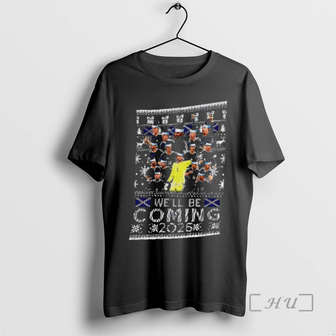 Trending Scotland Football Christmas Jumper Well Be Coming 2026 Navy World Cup 26 Scottish Premium T-Shirts, Hoodie,...