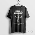 Trending Skeleton Im On A Whiskey Diet Lowering The Risk Of Giving A Shit Premium T-Shirts, Hoodie, Sweatshirt
