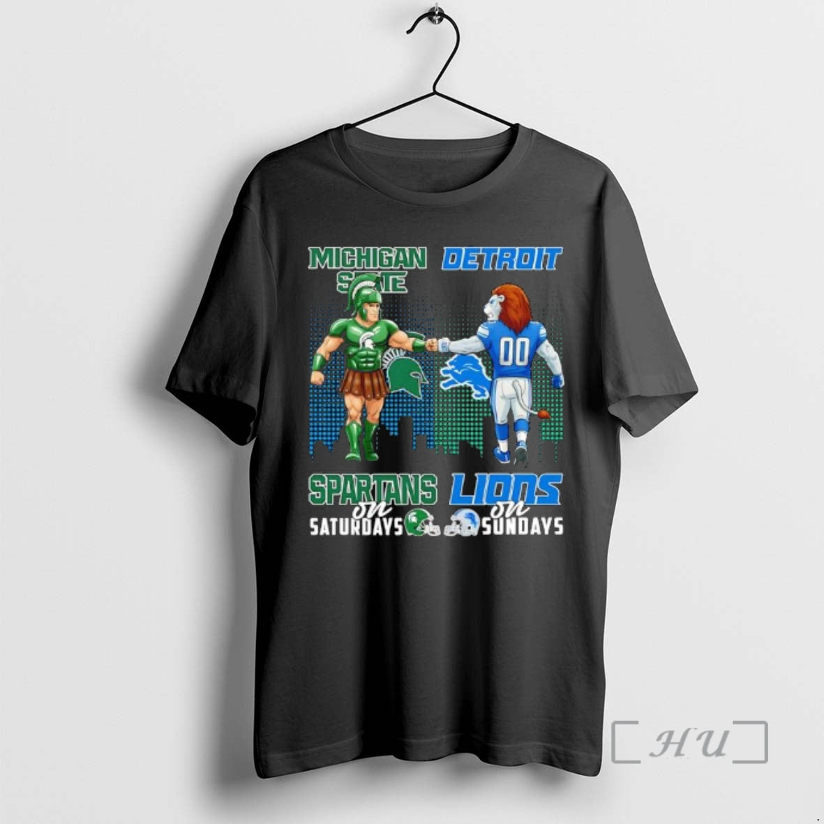 Trending The Michigan State Spartans On Saturdays And Detroit Lions On Sundays Mascots College Premium T-Shirts, Hoodie,...