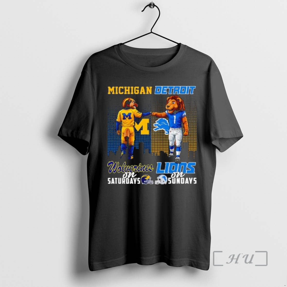 Trending The Michigan Wolverines On Saturdays And Detroit Lions On Sundays Mascots College Premium T-Shirts, Hoodie,...
