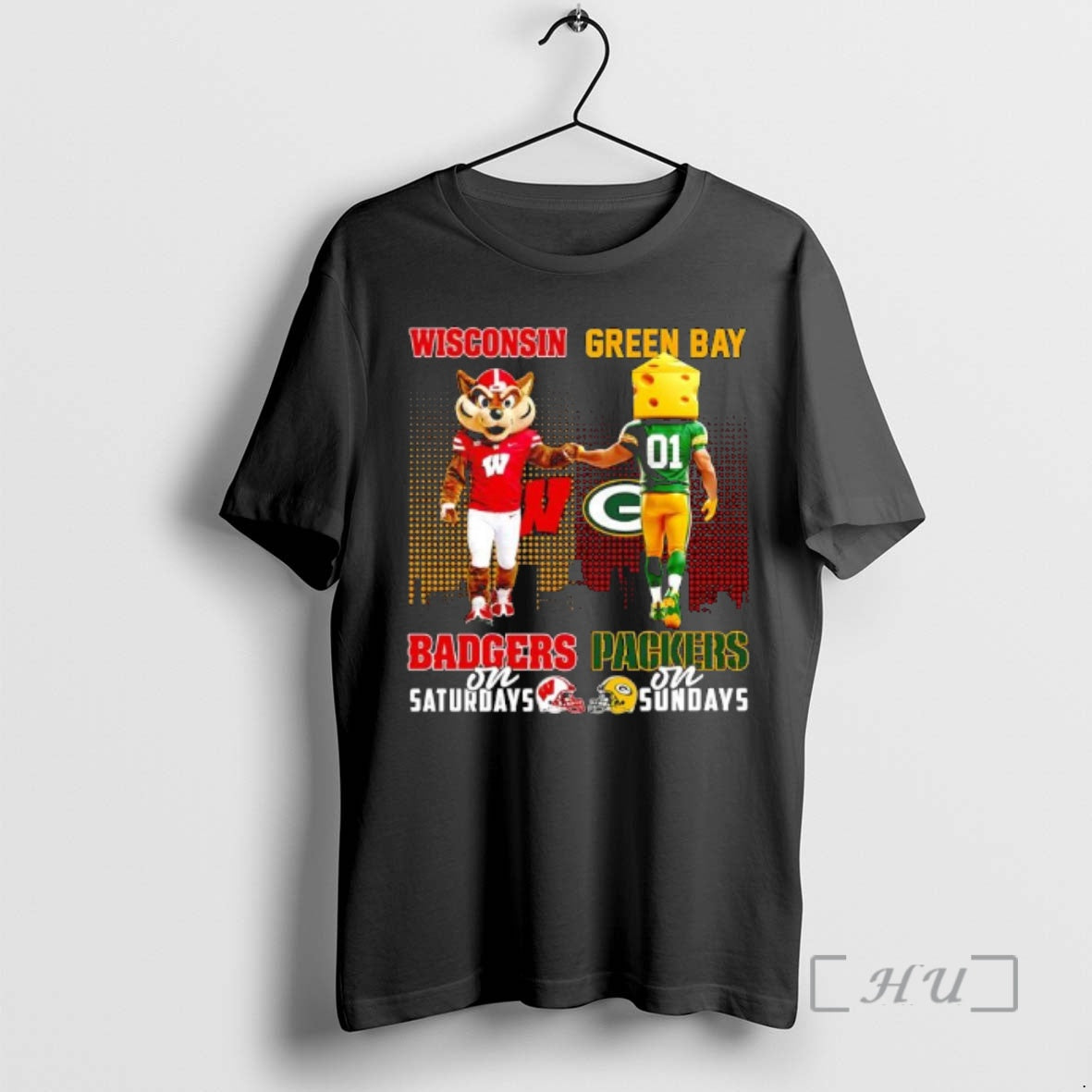 Trending The Wisconsin Badgers On Saturdays And Green Bay Packers On Sundays Mascots College Premium T-Shirts, Hoodie,...