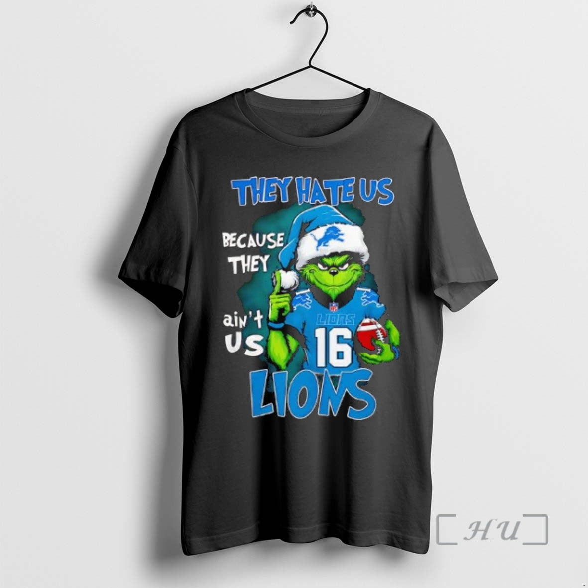 Trending They Hate Us Because They Aint Us Detroit Lions Grinch Premium T Shirts Sweater Hoodie, Sweatshirt | PureTeeCo.com