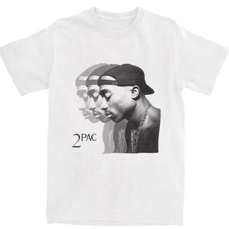 Triple Reflection T-Shirt, Iconic Rapper Tupac Tee, Hip Hop Legend Merch, Cotton T-Shirt, Crew Neck T-Shirt, Gift for...
