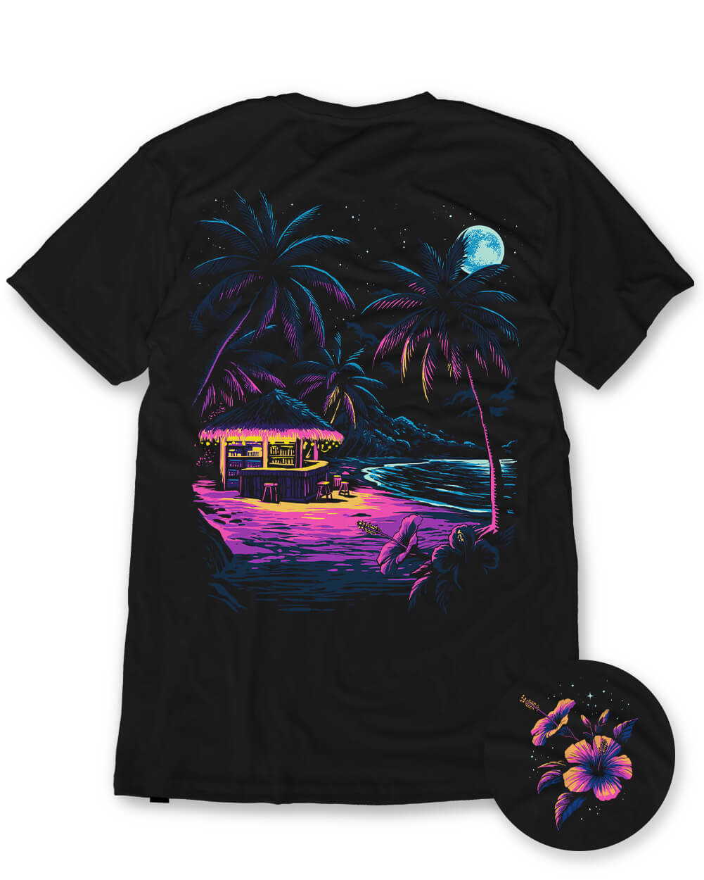 Tropic Night Tee Hoodie, Sweatshirt | PureTeeCo.com (Image 1)