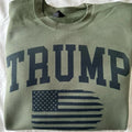 Trump Flag Sweatshirt Hoodie Military Green Trump 47 T-Shirts | PureTeeCo.com