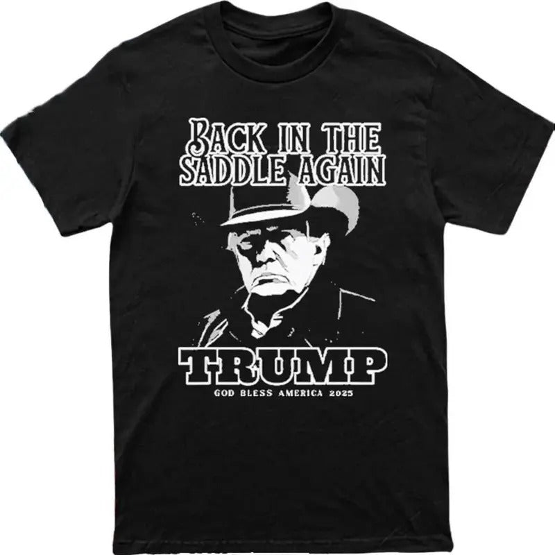 Trump Inauguration back in the saddle again  2025 shirt Hoodie, Sweatshirt | PureTeeCo.com