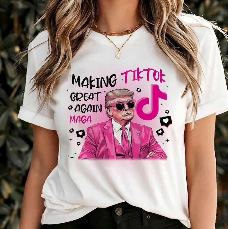 Trump Making TikTok Great Again T-Shirt - Save Tiktok T-Shirt Hoodie, Sweatshirt | PureTeeCo.com