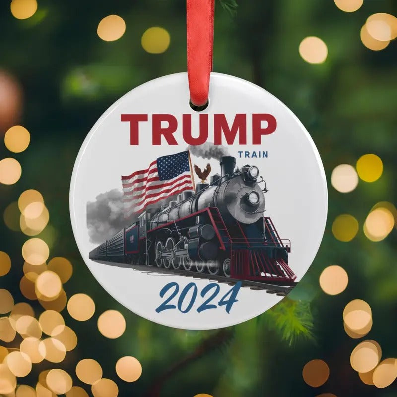 Trump Train 2024 Donald Trump Ornament Keepsake Christmas Gift,Patriotic Donald Trump Ornament for your Christmas Tree...