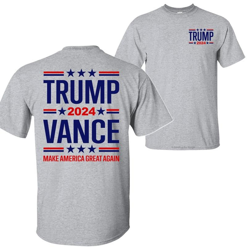 Trump Vance 2024 Shirt, Vice President Vance Shirt, Make America Great Again 2 Sided Graphic Printed Unisex Classic...