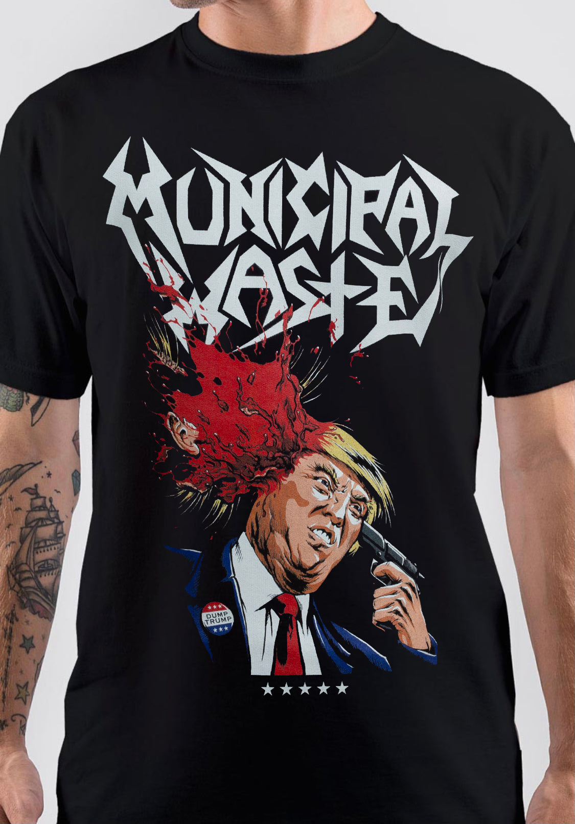 Trump Walls Of Death Municipal Waste Band T-Shirt Style001 Hoodie, Sweatshirt | PureTeeCo.com