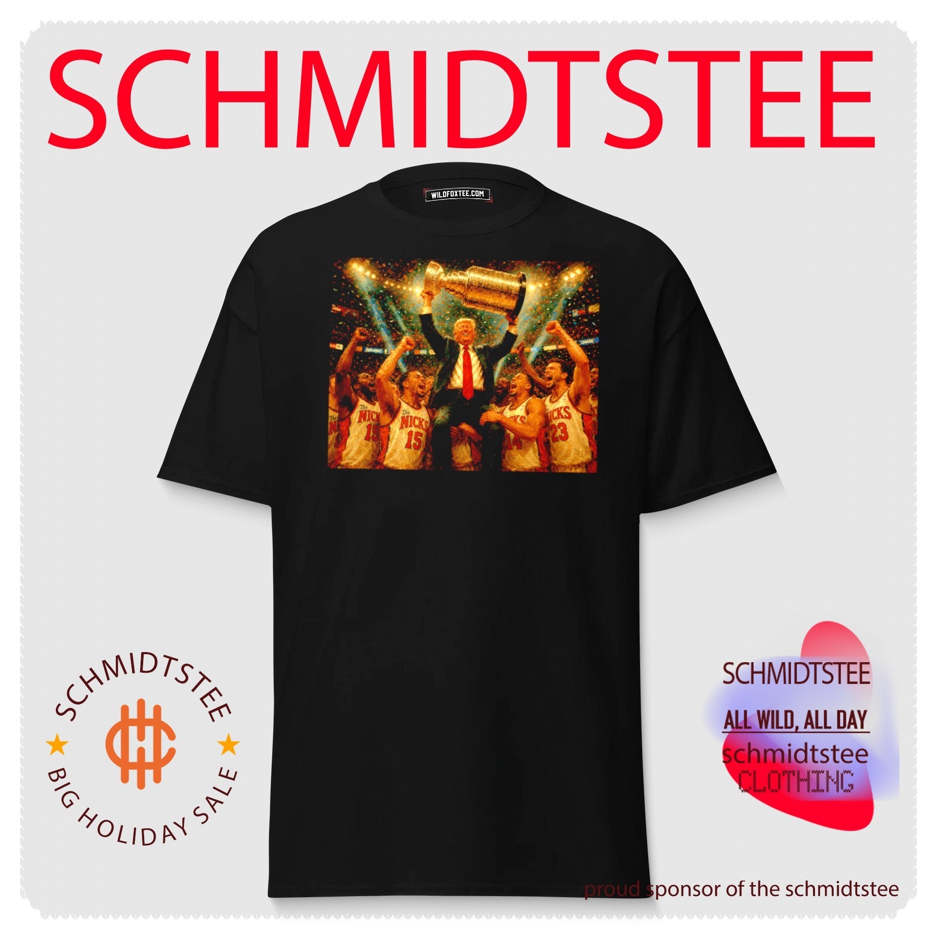 Trump and New York Knicks celebration trophy shirt