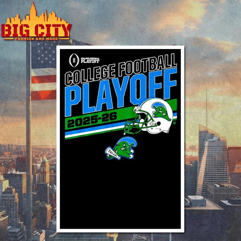 Tulane Green Wave College Football Playoff 2025-26 CFP Stripe shirt