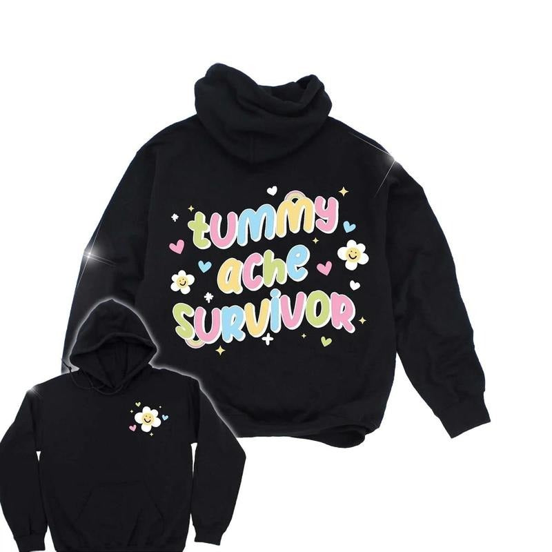 Tummy Ache Survivor Pullover Hoodie by Izy with The Funnel Cake Tree T-Shirts, Sweatshirt | PureTeeCo.com