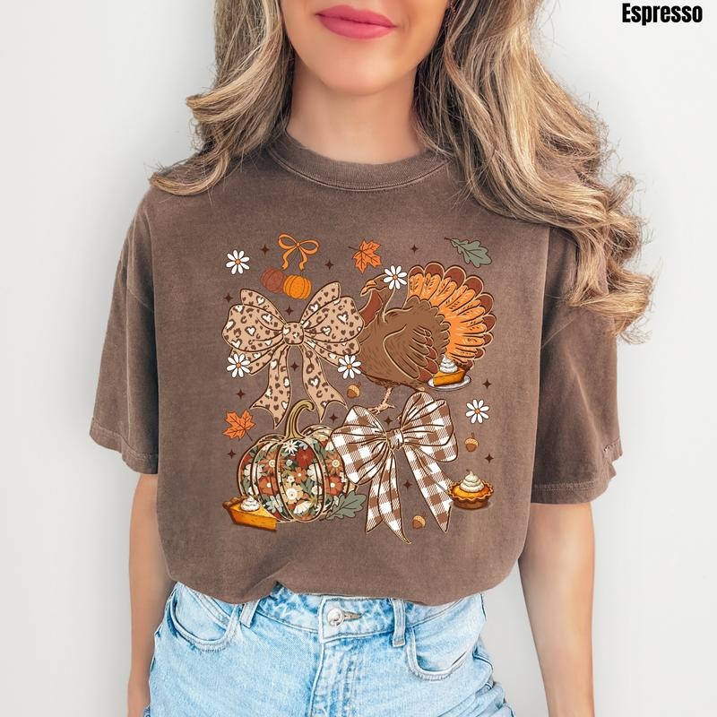 Turkey Day Fall Collage Comfort Colors T-Shirt 'NLB' Hoodie, Sweatshirt | PureTeeCo.com