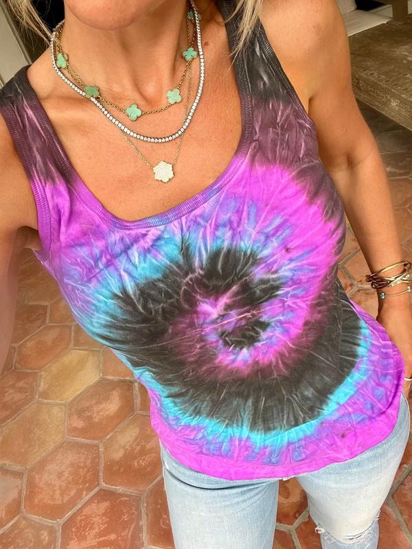 Turquoise Swirl Tie-Dye Tank T-Shirts, Hoodie, Sweatshirt | PureTeeCo.com