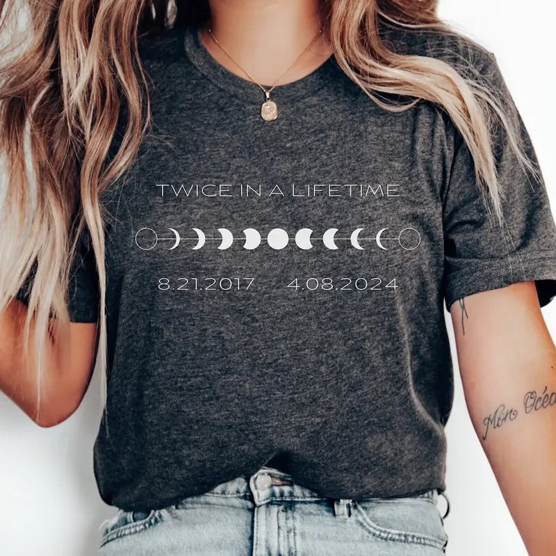 Twice In A Lifetime, Solar Eclipse Shirt, 4.8.2024, Solar Eclipse T-Shirt, Total Solar Eclipse 2024, Eclipse Shirt...